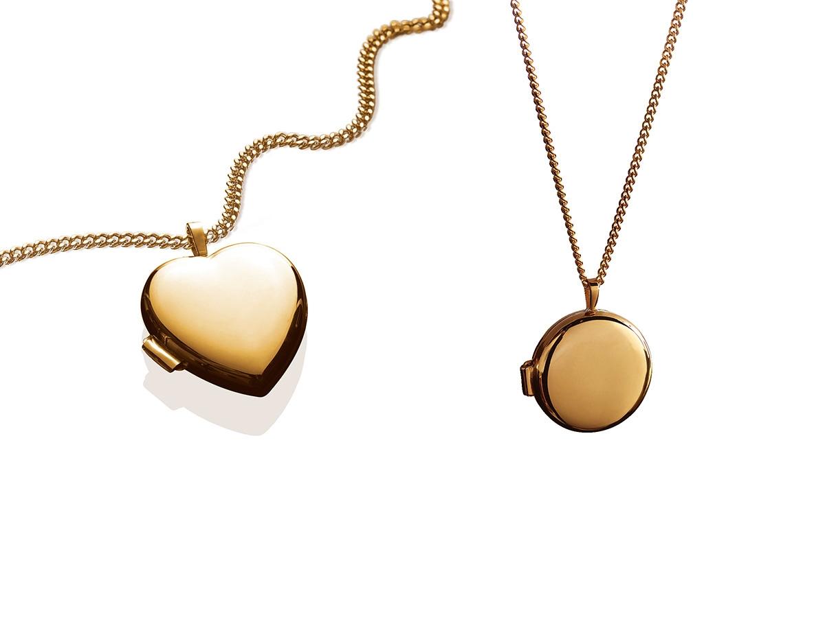 yellow gold locket necklaces