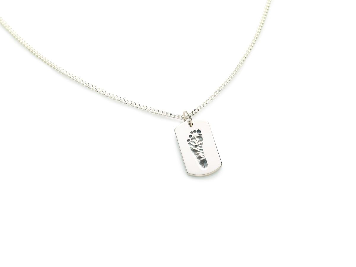 Necklace Rectangle Foot Silver